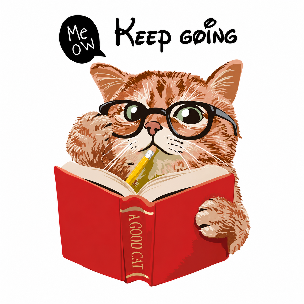 Decohandy Klozet Etiketi Keep Going Kedi - ürün görünümü