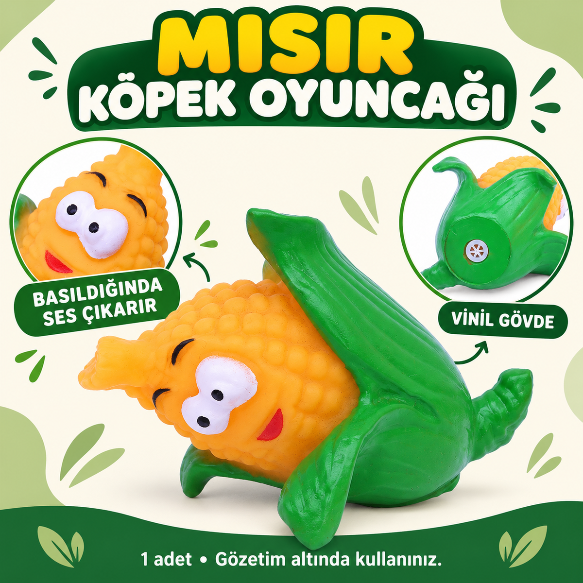 Sevimli Mısır Sesli Köpek Oyuncağı - özellik ve kullanım bilgileri