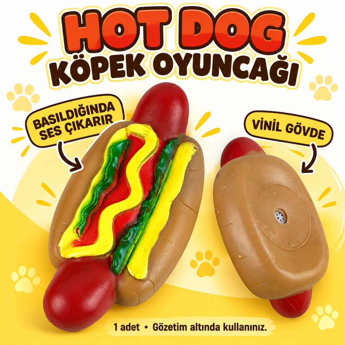 Hot Dog Sesli Köpek Oyuncağı - özellik ve kullanım bilgileri