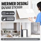 Beyaz Mermer Desenli Alüminyum Plastik Duvar Stickerı - özellik ve kullanım bilgileri