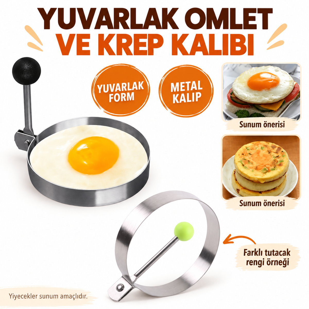 Metal Yuvarlak Omlet Krep Kalıbı - özellik ve kullanım bilgileri