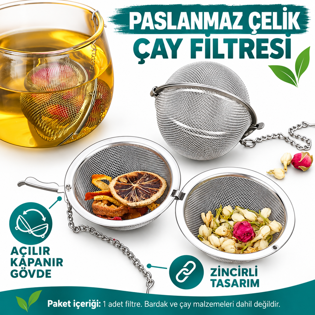 Paslanmaz Çelik Çay Filtresi - özellik ve kullanım bilgileri