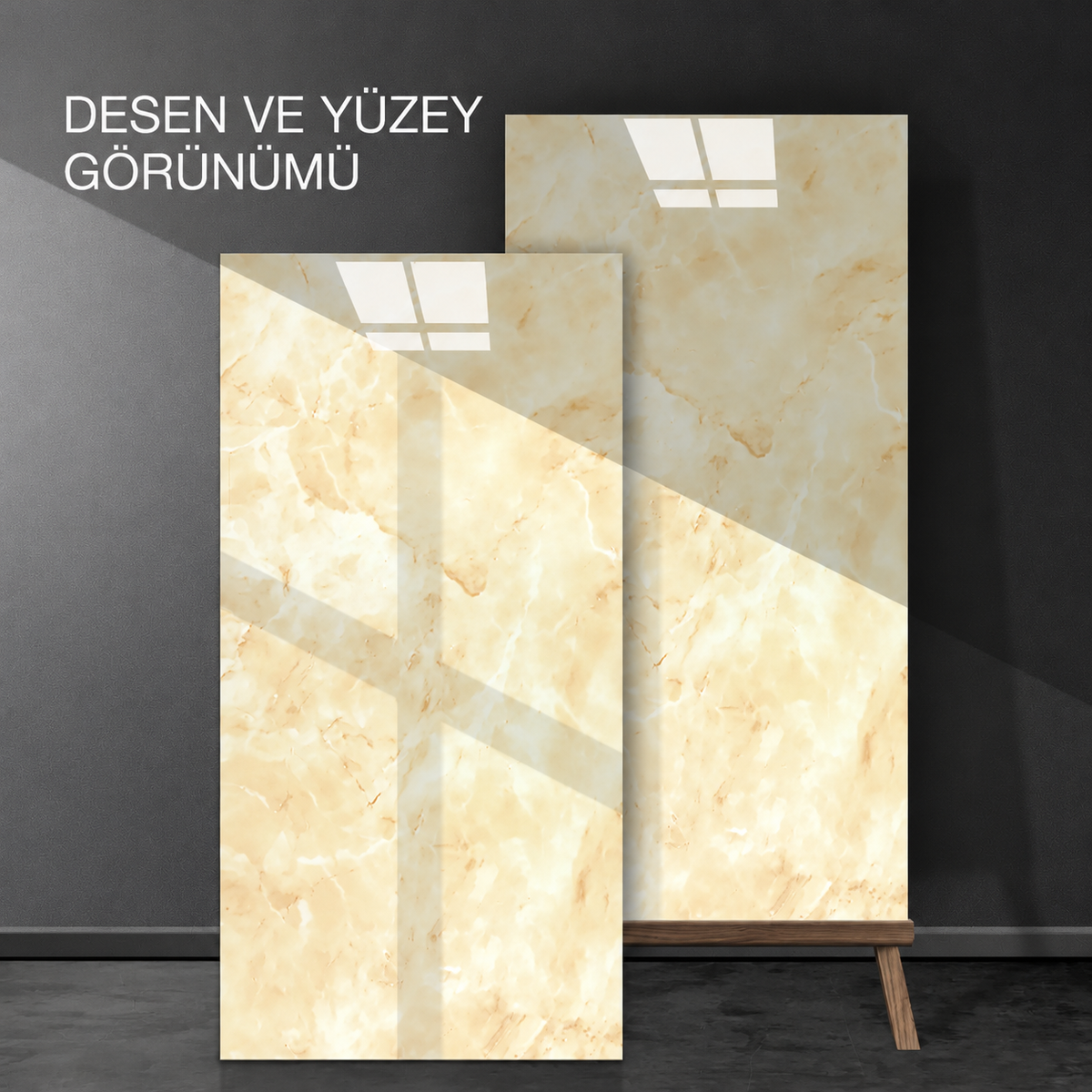 Sarı Mermer Desenli Alüminyum Plastik Duvar Stickerı - ürün görünümü