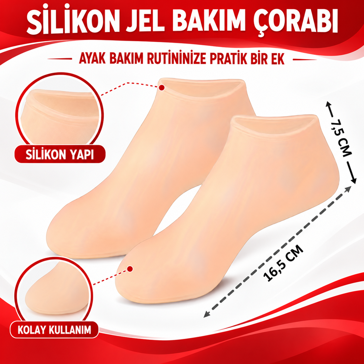 Silikon Jel Ayak Bakım Çorabı - özellik ve kullanım bilgileri