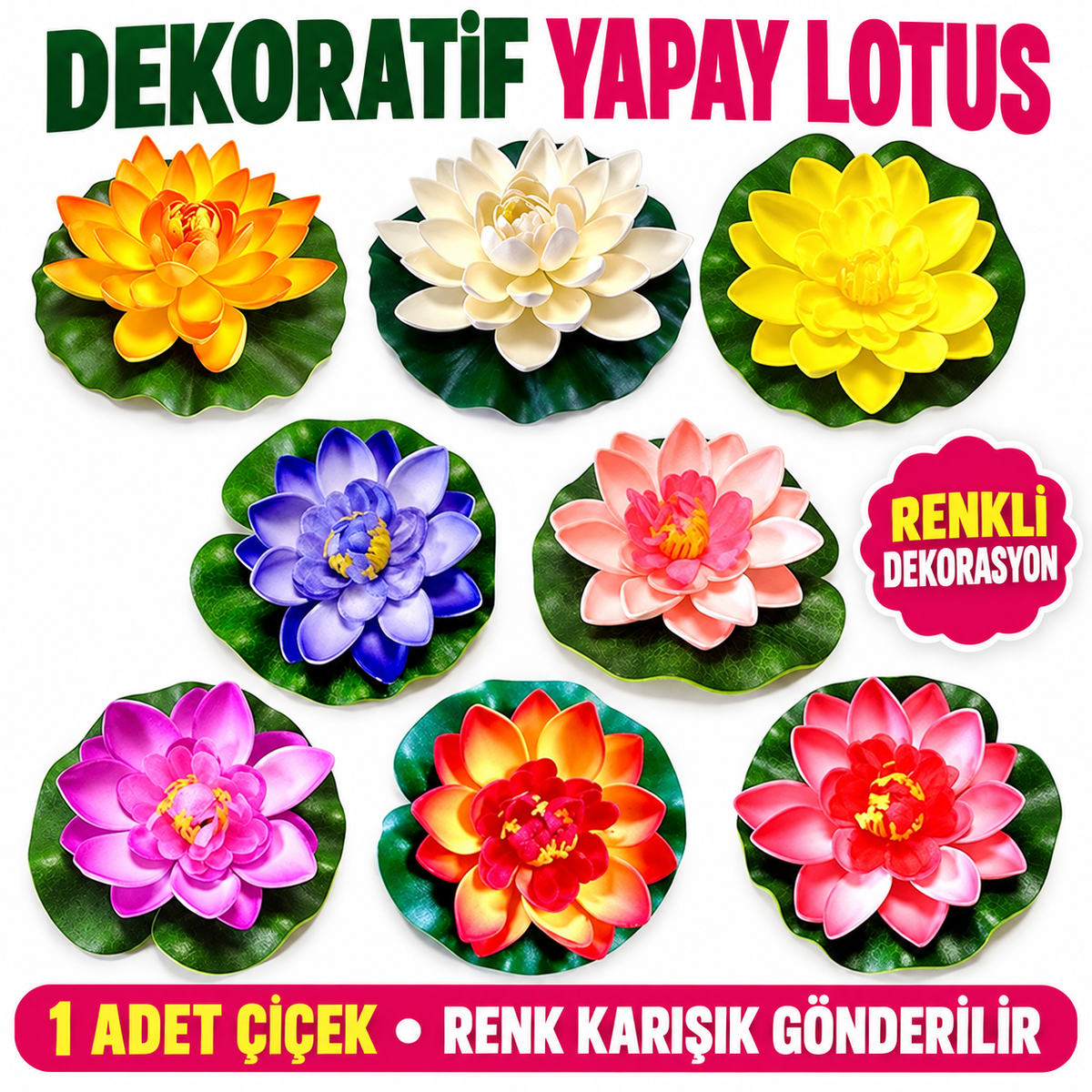 Dekoratif Yapay Lotus Çiçeği - özellik ve kullanım bilgileri
