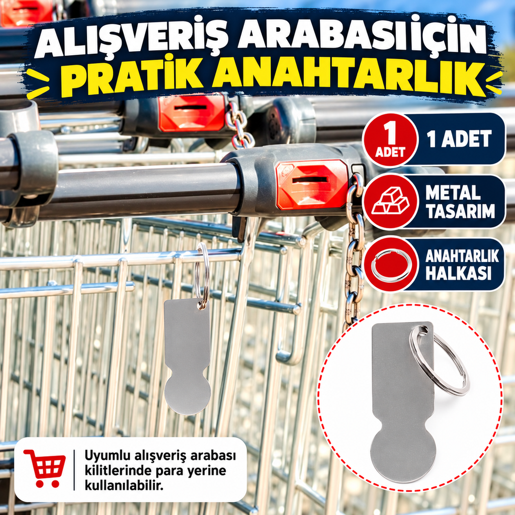 Pratik Alışveriş Arabası Anahtarlığı - özellik ve kullanım bilgileri
