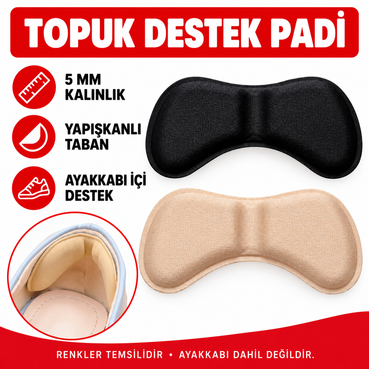 Ayakkabı Topuk Vurma Önleyici ve Daraltma Padi 5mm - özellik ve kullanım bilgileri