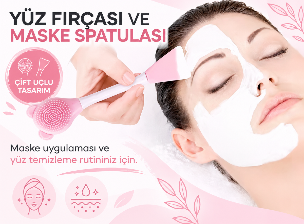 Silikon Yüz Temizleme Fırçası ve Maske Uygulama Spatulası - özellik ve kullanım bilgileri