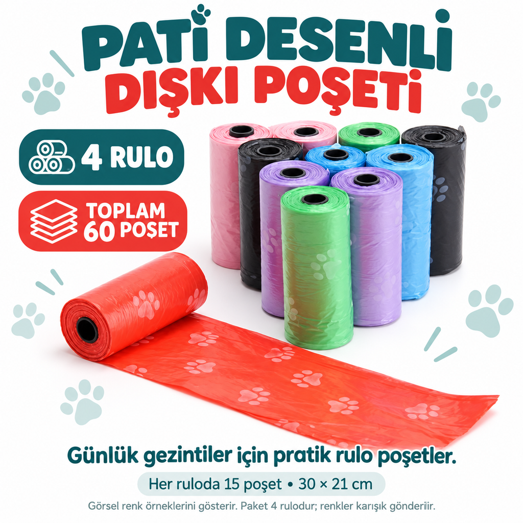 Köpek Dışkı Poşeti 4lü Set - özellik ve kullanım bilgileri