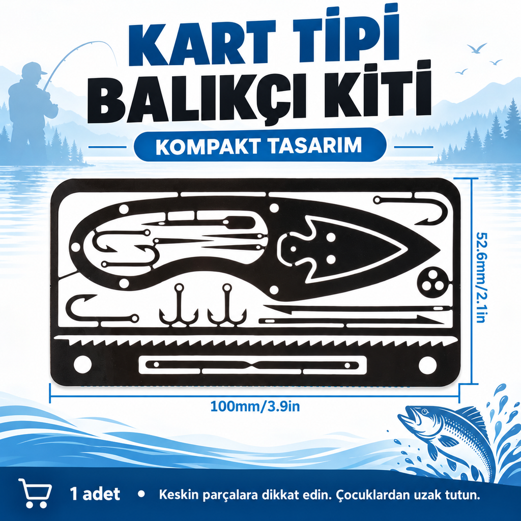Çok Fonksiyonlu Kart Tipi Balıkçı Kiti - özellik ve kullanım bilgileri