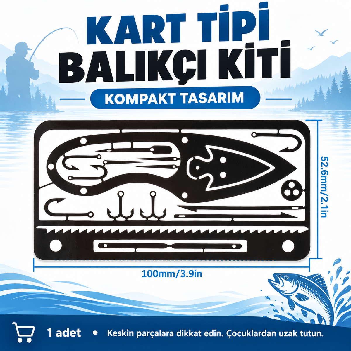 Çok Fonksiyonlu Kart Tipi Balıkçı Kiti - özellik ve kullanım bilgileri