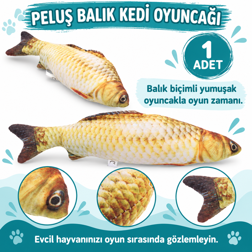 Kedi Oyuncağı Peluş Balık - özellik ve kullanım bilgileri