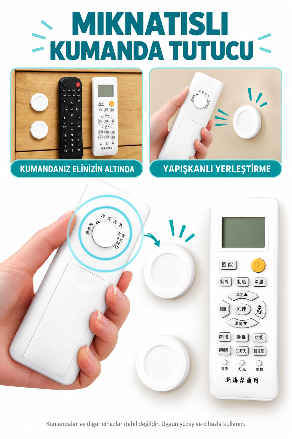 Mıknatıslı Çok Amaçlı Kumanda, Telefon Tutucu - özellik ve kullanım bilgileri