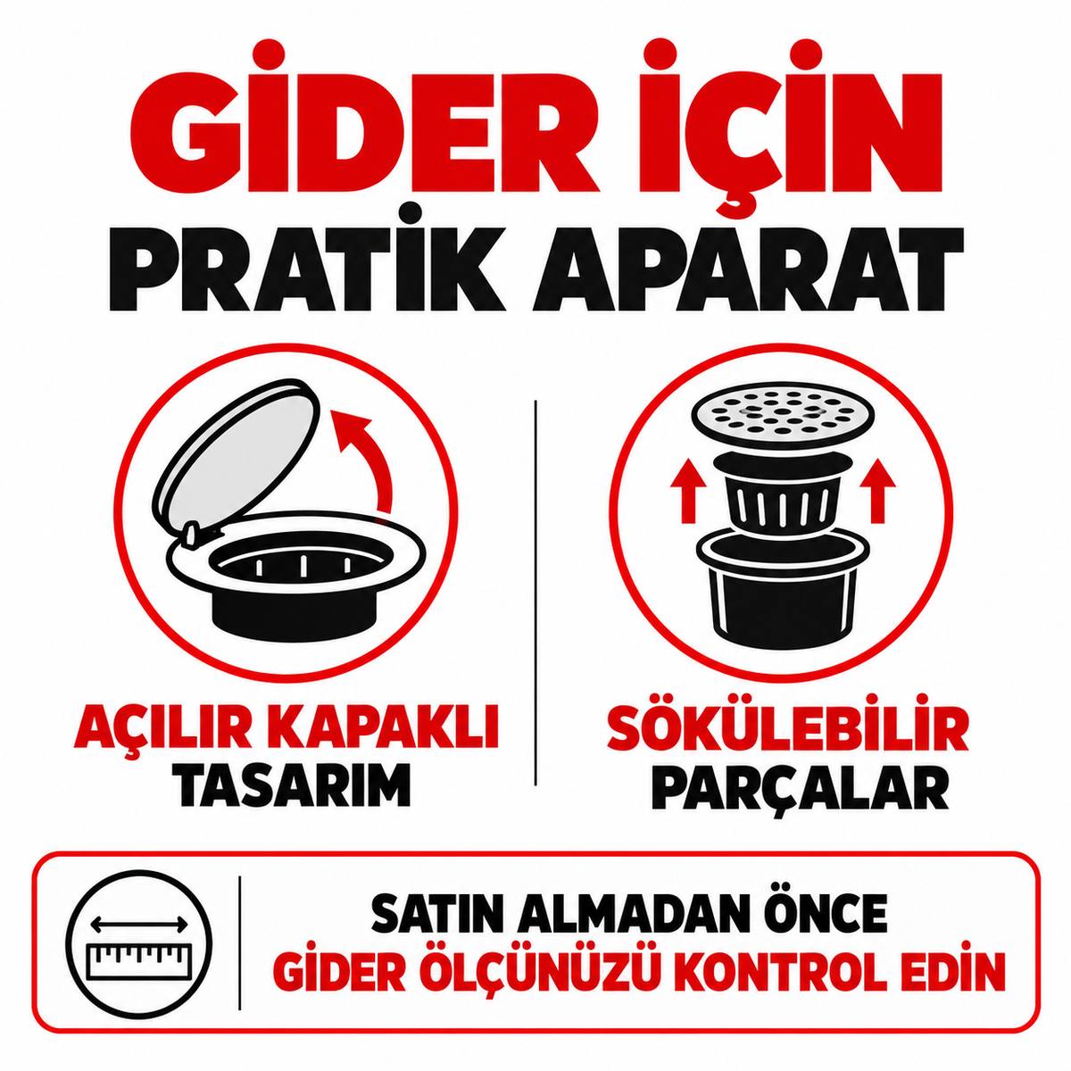 Koku ve Geri Akış Önleyici Gider Aparatı - özellik ve kullanım bilgileri