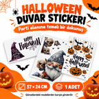 Halloween Temalı Duvar Stickerı - 3 Farklı Model - Cadılar Bayramı Dekoru - 57x24 cm - özellik ve kullanım bilgileri