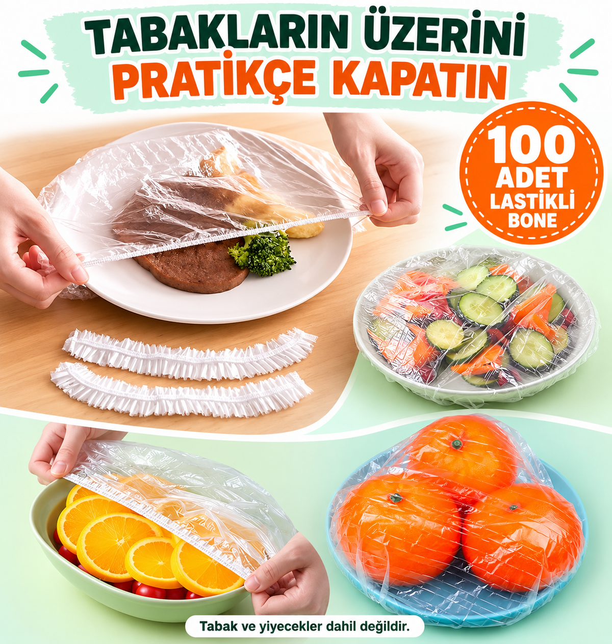 Lastikli Tencere Ve Tabak Bonesi 100 Adet (22cm) - özellik ve kullanım bilgileri