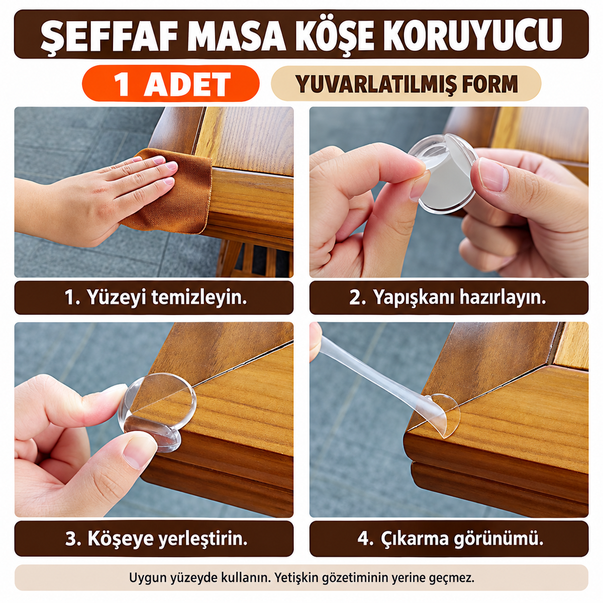 Silikon Şeffaf Masa Kenarı Köşe Koruması - özellik ve kullanım bilgileri
