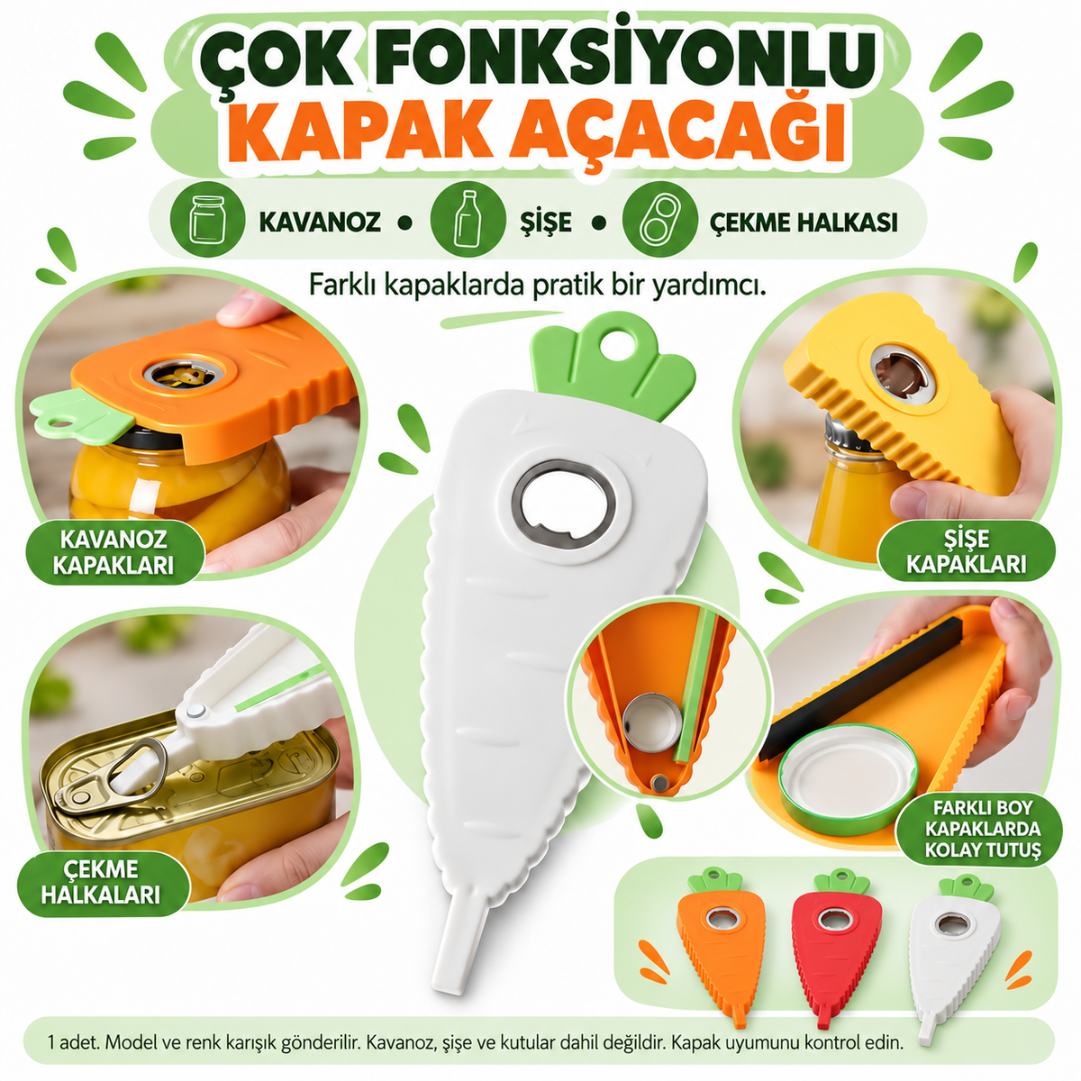 Çok Fonksiyonlu Kapak Açacağı - özellik ve kullanım bilgileri