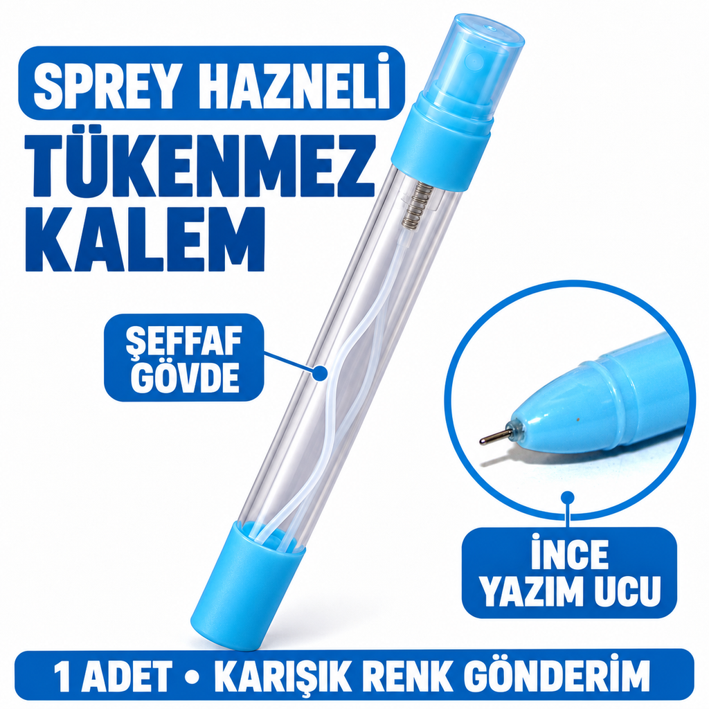 Sprey Hazneli Tükenmez Kalem - İnce Uçlu - 1 Adet - özellik ve kullanım bilgileri