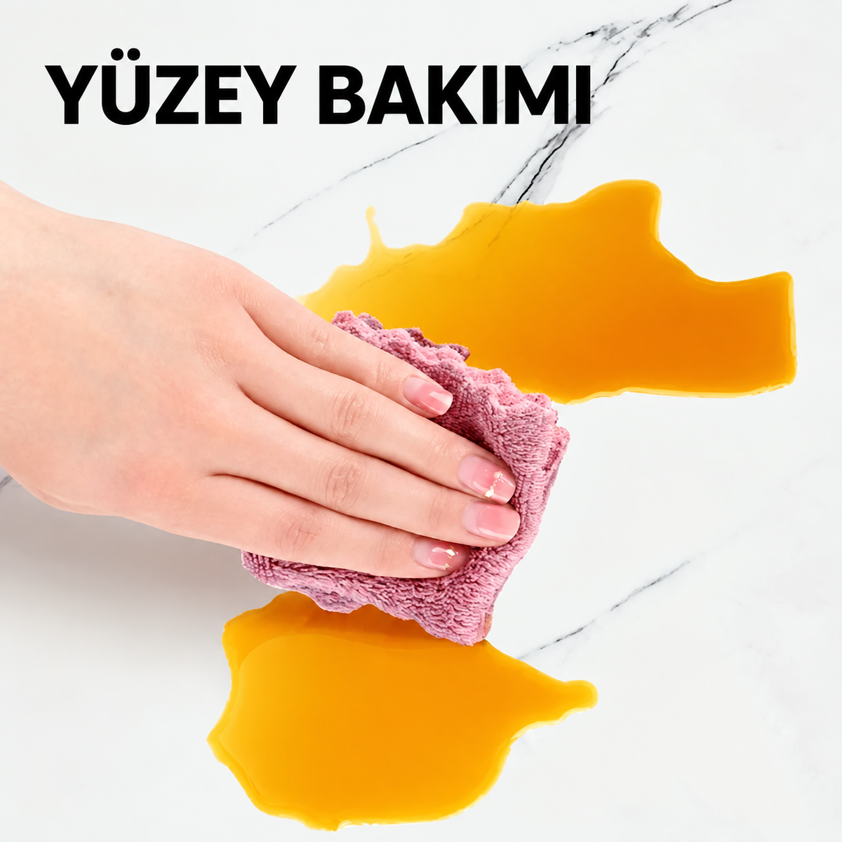 Beyaz Mermer Desenli Alüminyum Plastik Duvar Sticker (30x30) - ürün görünümü