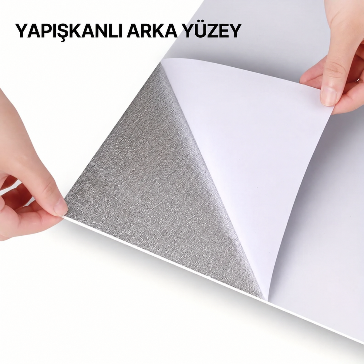 Beyaz Mermer Desenli Alüminyum Plastik Duvar Sticker (30x30) - ürün görünümü