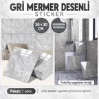 Gri Mermer Desen Duvar Sticker (30x30) - özellik ve kullanım bilgileri