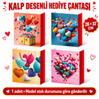 Büyük Boy Kalp Desenli Karton Çanta - özellik ve kullanım bilgileri