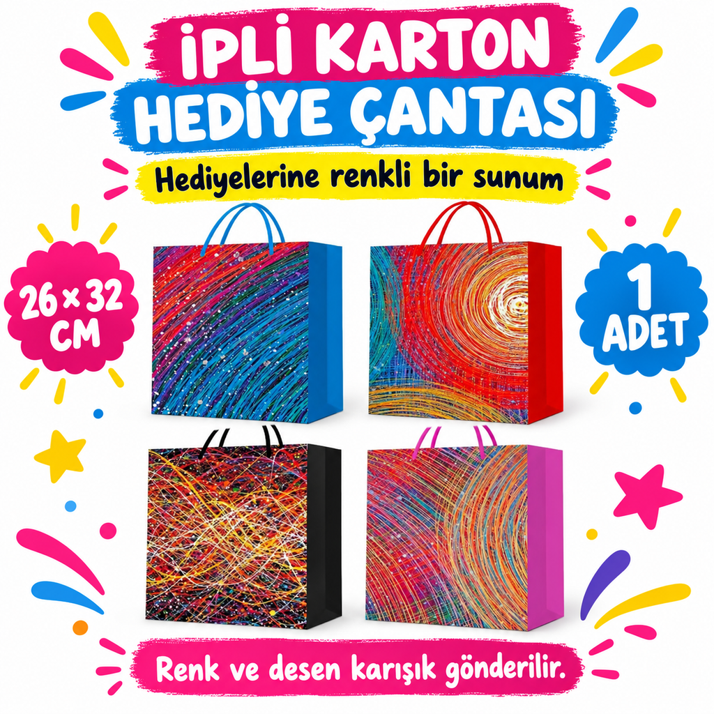 İpli Karton Çanta Büyük Boy - özellik ve kullanım bilgileri
