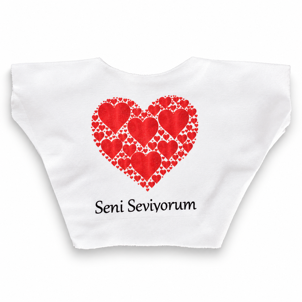 Seni Seviyorum Baskılı Peluş Oyuncak Tişörtü - ürün görünümü