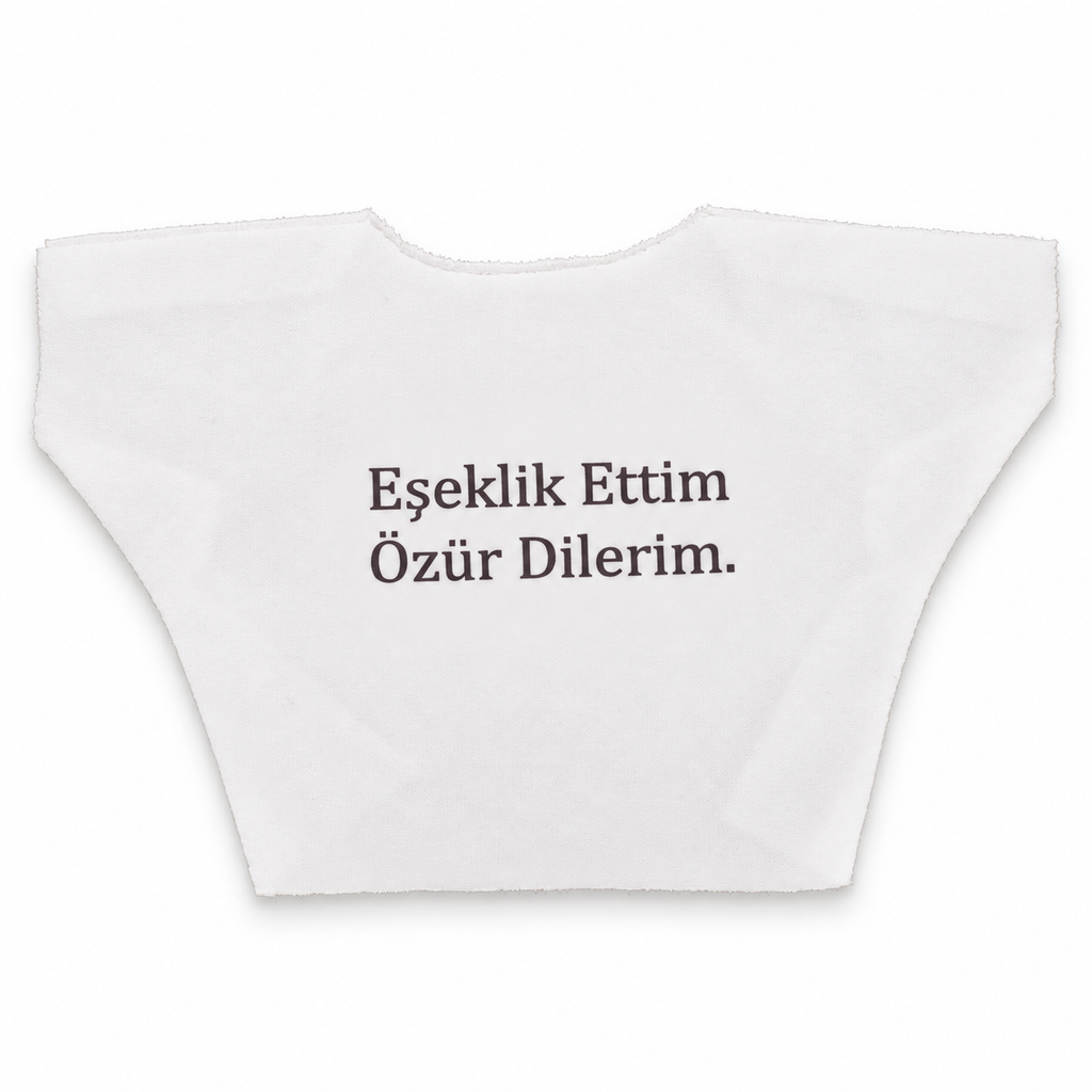 Eşeklik Ettim Yazılı Peluş Oyuncak Tişörtü - ürün görünümü