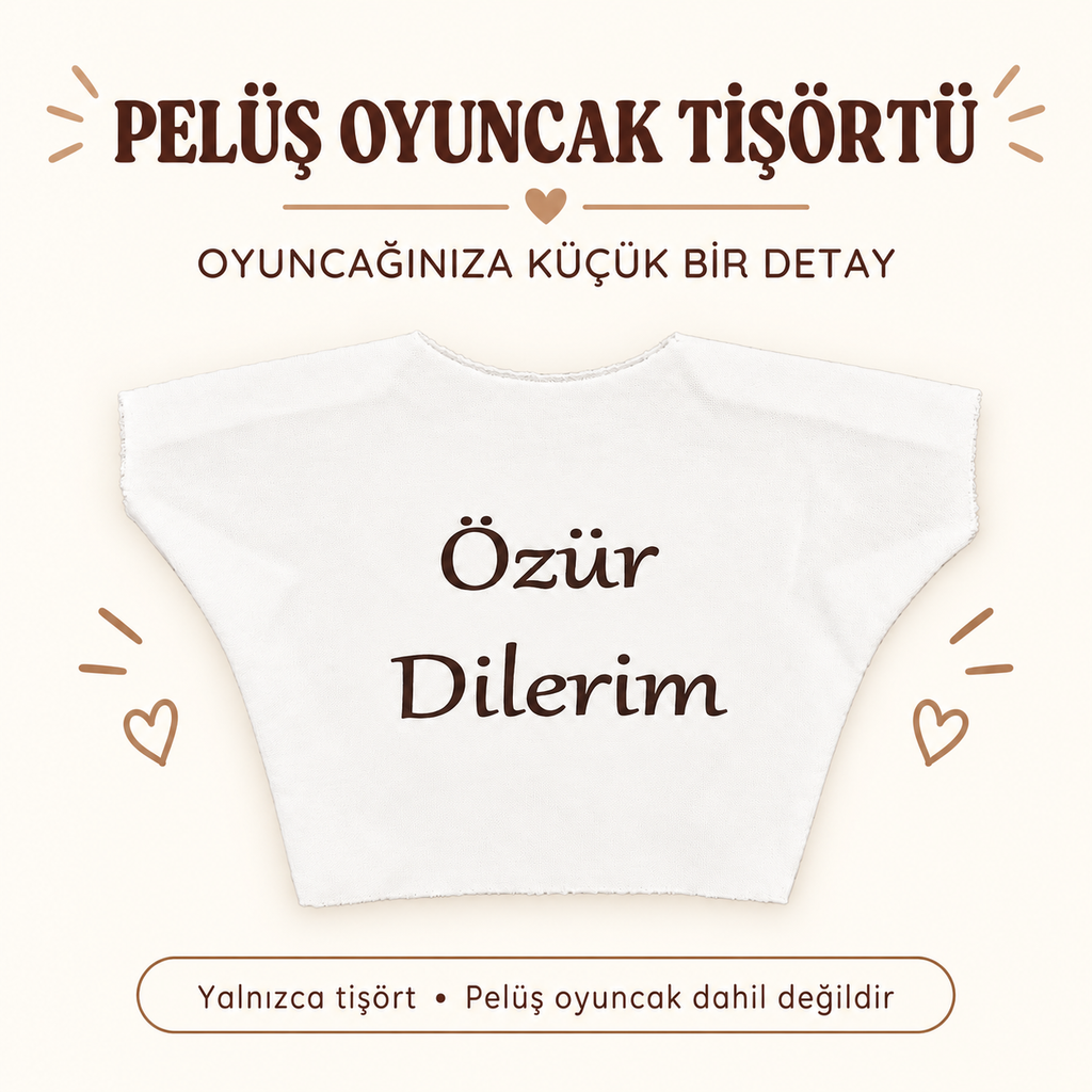 Özür Dilerim Yazılı Peluş Oyuncak Ayı Tişörtü - özellik ve kullanım bilgileri