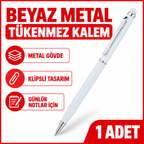 Beyaz Renk Tükenmez Metal Kalem - özellik ve kullanım bilgileri