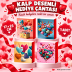 Küçük Boy Kalp Desenli Karton Çanta - özellik ve kullanım bilgileri