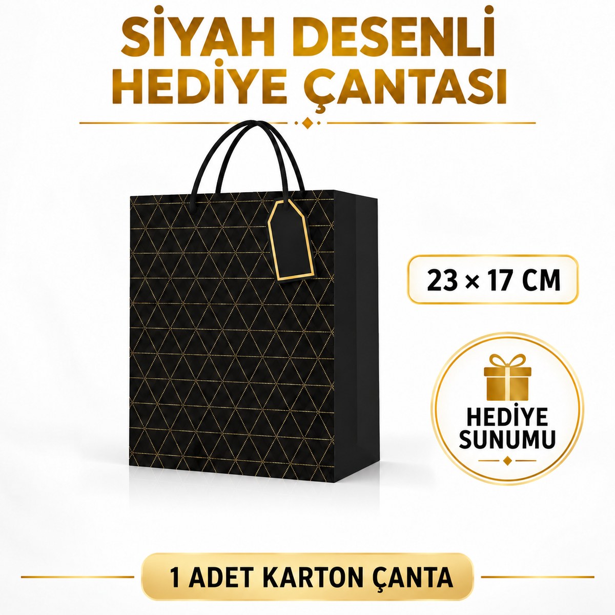 Desenli Siyah Küçük Karton Çanta - özellik ve kullanım bilgileri