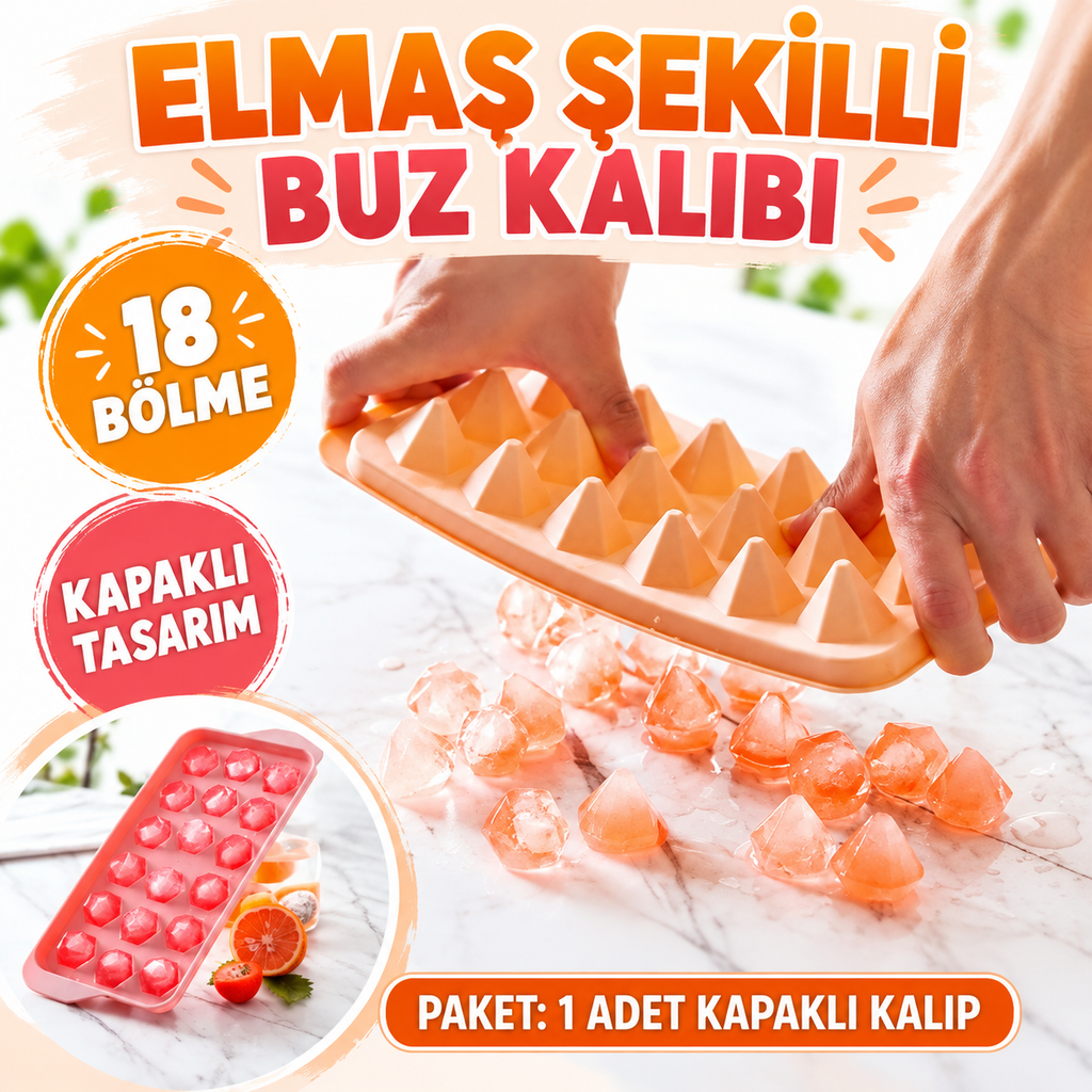 Elmas 18 Bölmeli Buz Kalıbı - özellik ve kullanım bilgileri