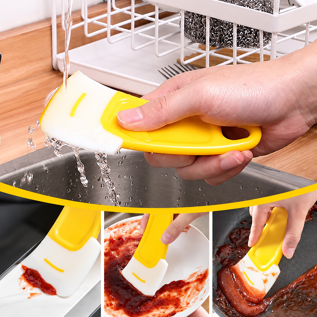 Silikon Uçlu Bulaşık Temizleme Kazıyıcı Spatula - ürün görünümü
