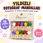 Yıldız Tasarımlı Mini Fotoğraf Mandalları - özellik ve kullanım bilgileri