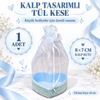 Mavi Kalp Tasarımlı Tül Kese - özellik ve kullanım bilgileri