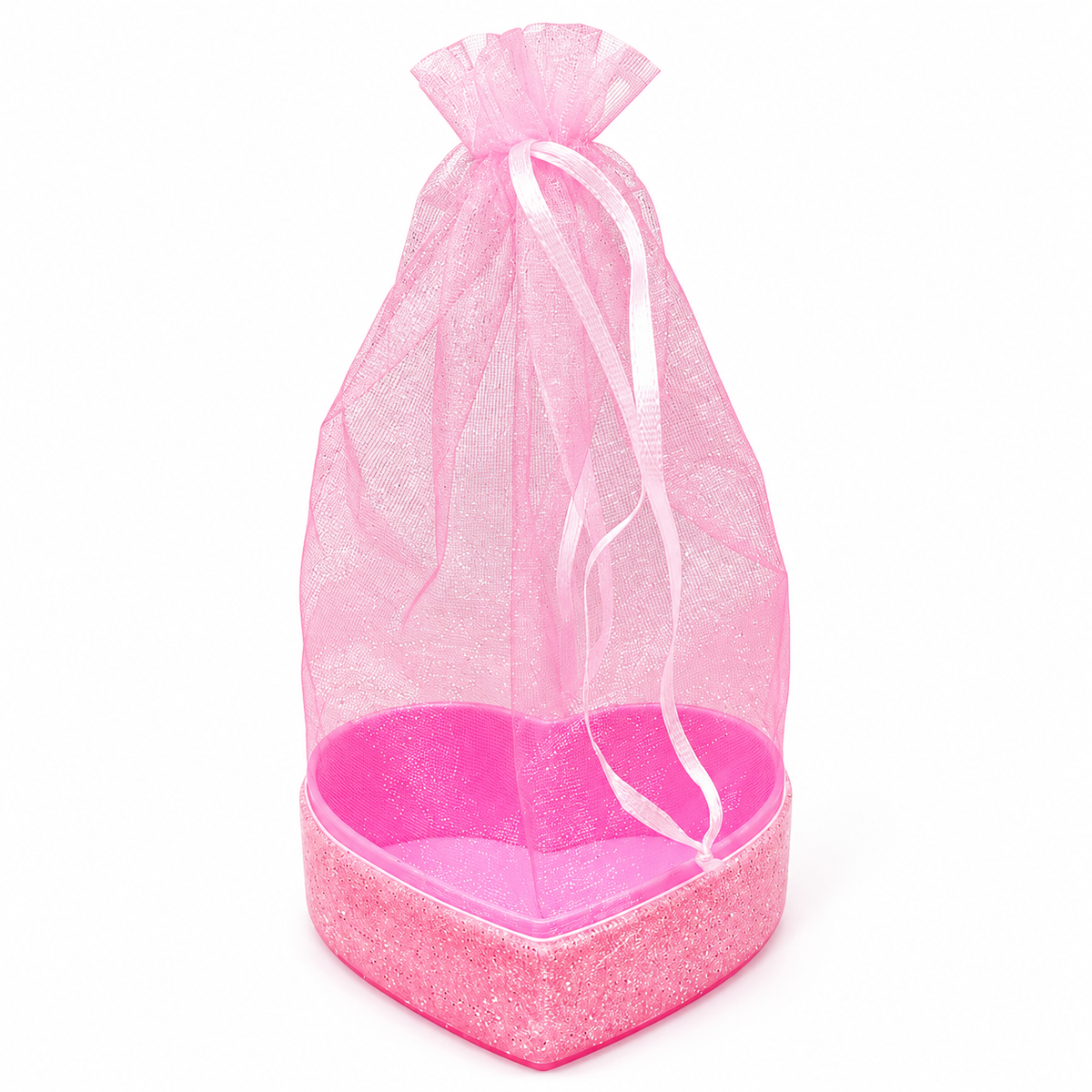 Pembe Kalpli Tül Kese - ürün görünümü