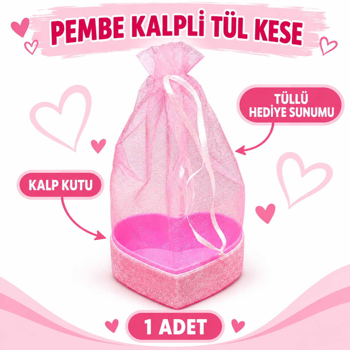 Pembe Kalpli Tül Kese - özellik ve kullanım bilgileri