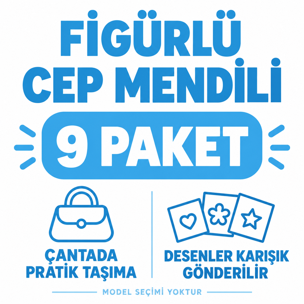 Sevimli Figürlü Çocuk Mendili 9'lu Paket - özellik ve kullanım bilgileri