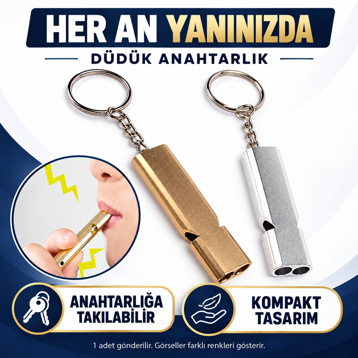 Alüminyum SOS Düdük Anahtarlık - özellik ve kullanım bilgileri