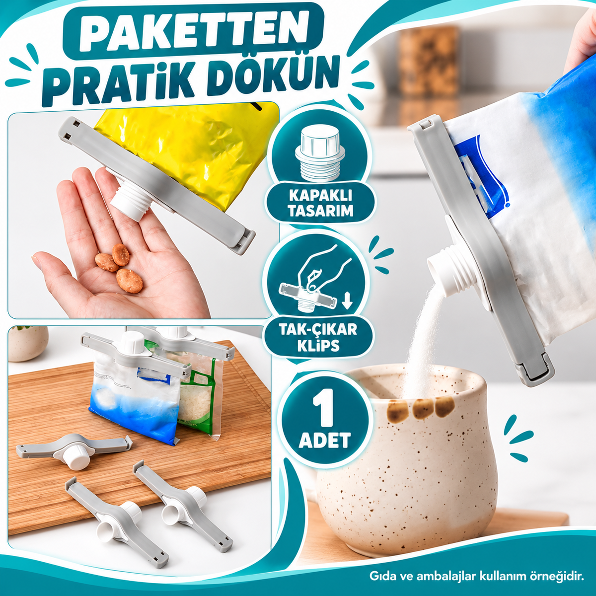 Kapaklı Gıda Saklama Klipsi - özellik ve kullanım bilgileri