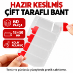 60 Parça Kolay Açılır Güçlü Çift Taraflı Bant 18mmx50mm - özellik ve kullanım bilgileri