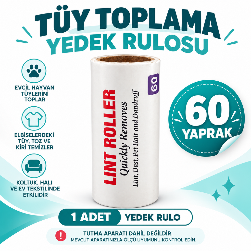 60 Yaprak Tüy Toplama Yedek Rulosu - özellik ve kullanım bilgileri