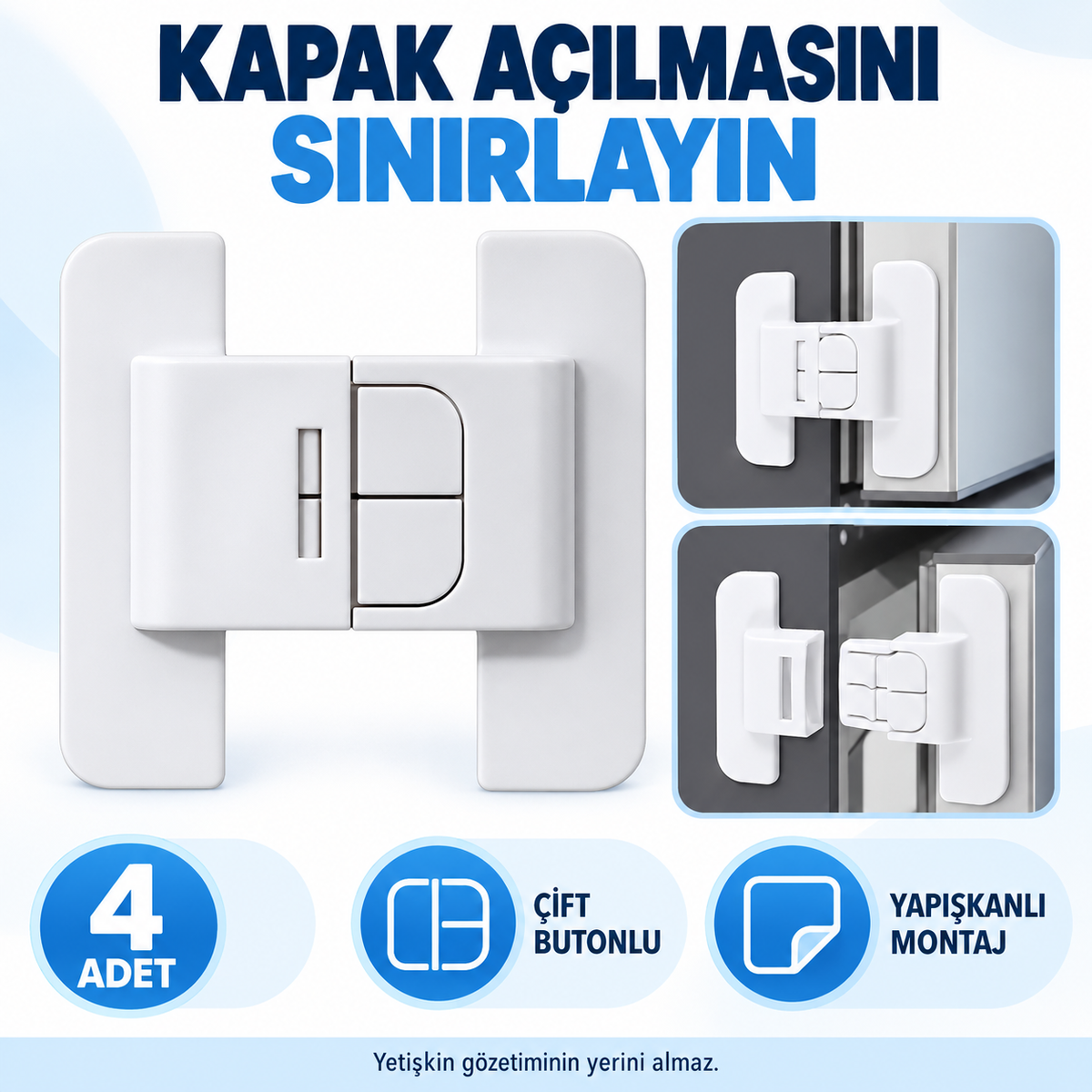 4 Adet Buzdolabı Çekmece ve Dolap Kapağı Çocuk Kilidi - özellik ve kullanım bilgileri