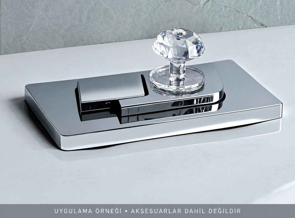 4 Adet Kristal Tasarımlı Çok Amaçlı Yapışkanlı Tutacak Buton - ürün görünümü