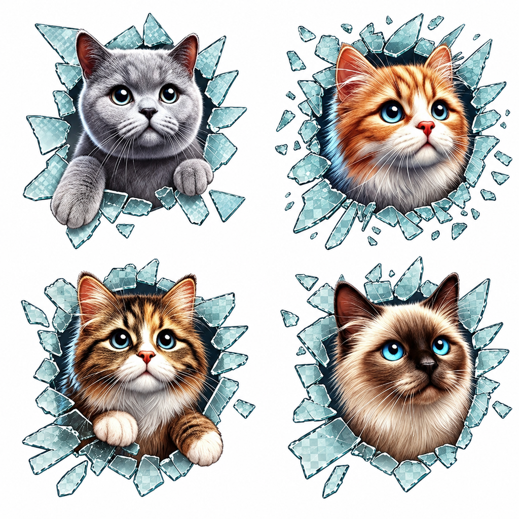 Fulcar Kedi Tasarımlı Araç Stickerı - ürün görünümü