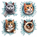 Fulcar Kedi Tasarımlı Araç Stickerı - ürün görünümü
