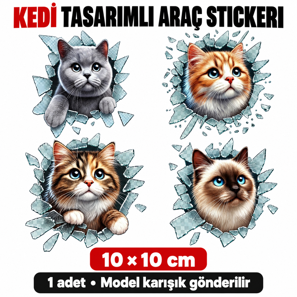 Fulcar Kedi Tasarımlı Araç Stickerı - özellik ve kullanım bilgileri